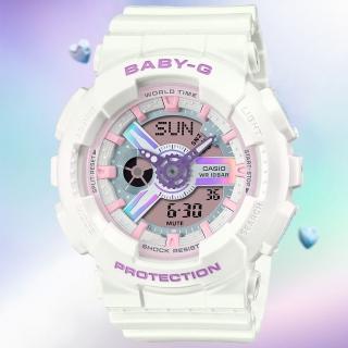 【CASIO 卡西歐】BABY-G 未來風設計 夢幻色彩雙顯腕錶 母親節 禮物(BA-110FH-7A)