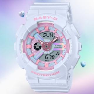 【CASIO 卡西歐】BABY-G 未來風設計 夢幻色彩雙顯腕錶 禮物推薦 畢業禮物(BA-110FH-2A)
