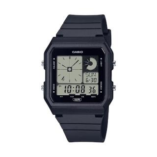 【CASIO 卡西歐】卡西歐時尚科技流線型雙顯數位錶-黑色(LF-20W-1ADF)