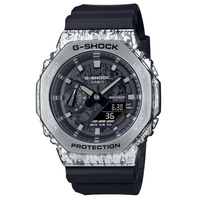 【CASIO 卡西歐】G-SHOCK 油漬搖滾 頹廢風格潮流 多功能電子腕錶 禮物推薦 畢業禮物(GM-2100GC-1A)