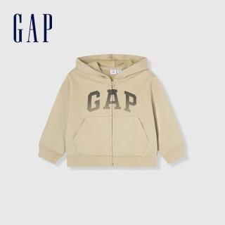 【GAP】男幼童裝 Logo連帽外套-卡其色(429225)