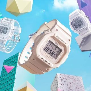 【CASIO 卡西歐】BABY-G 簡約輕薄耐衝擊電子腕錶/粉(BGD-565U-4)