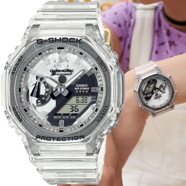 CASIO 卡西歐】G-SHOCK 40周年Clear Remix 透明錶盤小八角形雙顯錶(GMA