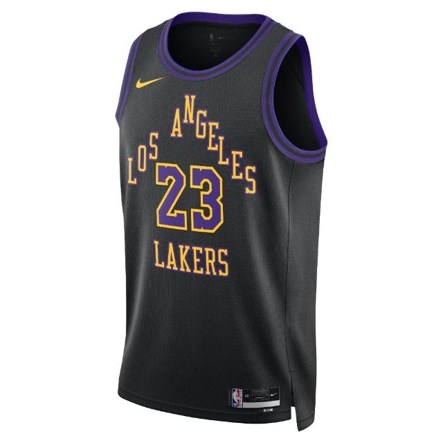 【NIKE 耐吉】背心 男款 運動背心 NBA球衣 洛杉磯湖人隊 LAL MNK DF SWGMN JSY CE 23 黑紫 DX8506-012