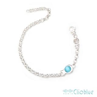 【CLIO BLUE】經典小魚手鍊-貓眼土耳其藍(法國巴黎品牌/925純銀)