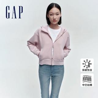 【GAP】女裝 Logo連帽外套 空氣三明治系列-淡粉色(891632)