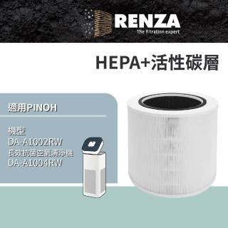 【RENZA】適用Pinoh 品諾 DA-A1002RW DA-A1004RW 長效抗菌空氣清淨機(2合1HEPA+活性碳濾網 濾芯)