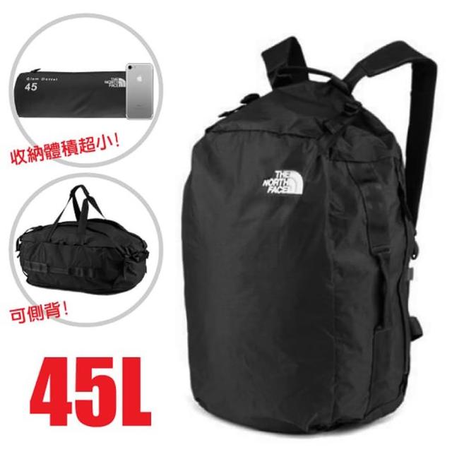 【The North Face】Glam Duffel 三合一抗撕裂旅行雙肩背包45L/可肩背(3RHT-001 黑 N)