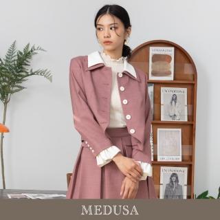【MEDUSA 曼度莎】現貨-學院風 白領拼接西裝外套（M-XL）｜女外套 西裝外套 冬新品(201-5110A)