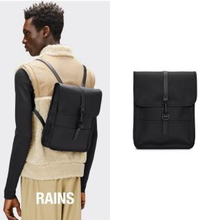 【RAINS官方直營】Backpack Micro 經典防水迷你雙肩背長型背包(Black 經典黑)