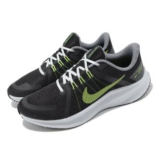 【NIKE 耐吉】慢跑鞋 Quest 4 男鞋 黑 綠 透氣 輕量 緩震 路跑 運動鞋(DO6697-001)