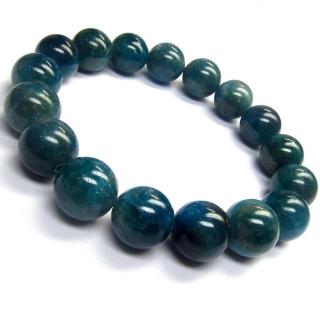 【小樂珠寶】高檔綠藍磷灰寶石 手珠手鍊稀有大顆款KK20(激發創造性好人緣)