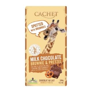 即期品【Cachet】凱薩布朗尼&蝴蝶餅夾心牛奶巧克力(180G 效期20240627)