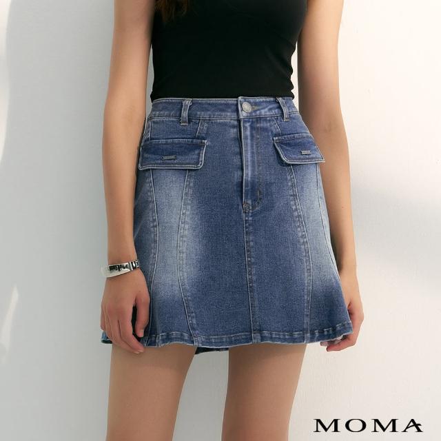 【MOMA】期間限定 - 俏麗魚尾牛仔短裙(藍色)