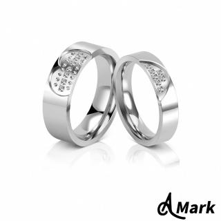【A MARK】鈦鋼戒指 情侶對戒/滿心相愛鋯石鑲嵌316L鈦鋼情侶對戒 戒指(2款任選)