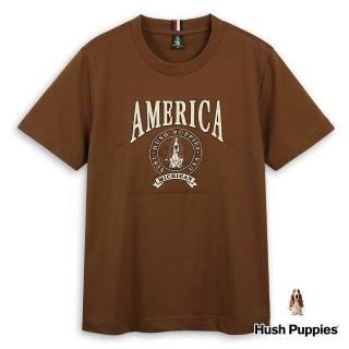 【Hush Puppies】男裝 T恤 經典品牌立體鋼模刺繡狗T恤(中咖啡 / 43111211)