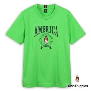 【Hush Puppies】男裝 T恤 經典品牌立體鋼模刺繡狗T恤(鮮綠 / 43111211)