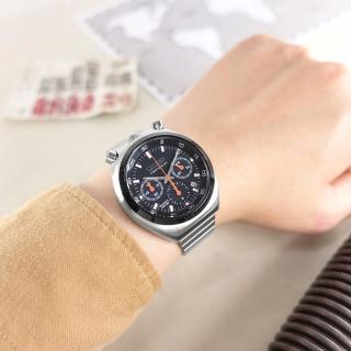 【CITIZEN 星辰】三眼計時 牛頭錶 日期 日本機芯 不鏽鋼手錶 藍色 38mm(AN3660-81L)