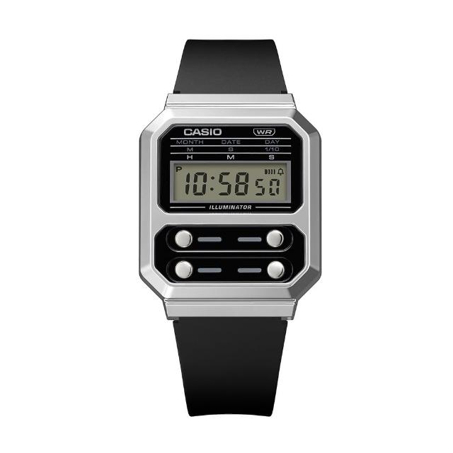 【CASIO 卡西歐】CASIO卡西歐 VINTAGE 經典復古簡約時尚電子錶-橡膠款(A-100WEF-1A)