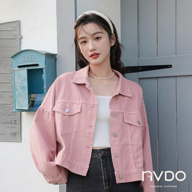【NVDO】春季預購 韓系寬鬆短版牛仔外套(身形M-L可穿/棉外套/F111)