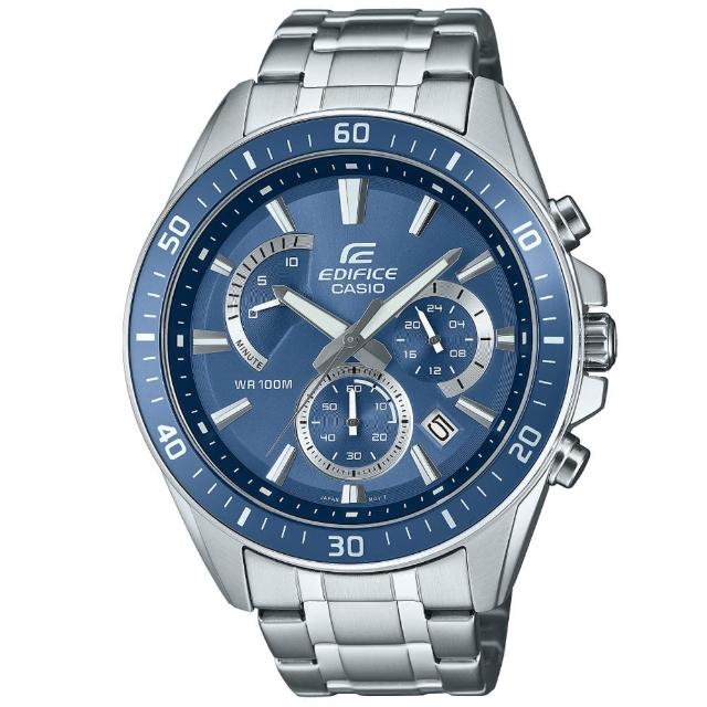 【CASIO 卡西歐】EDIFICE 運動風經典計時腕錶 禮物推薦 畢業禮物(EFR-552D-2AV)