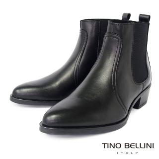 【TINO BELLINI 貝里尼】義大利進口尖頭切爾西短靴FWNV016C(黑色)