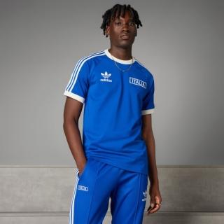 【adidas 愛迪達】上衣 男款 短袖上衣 運動 三葉草 FIGC OG 3S TEE 藍 IU2123