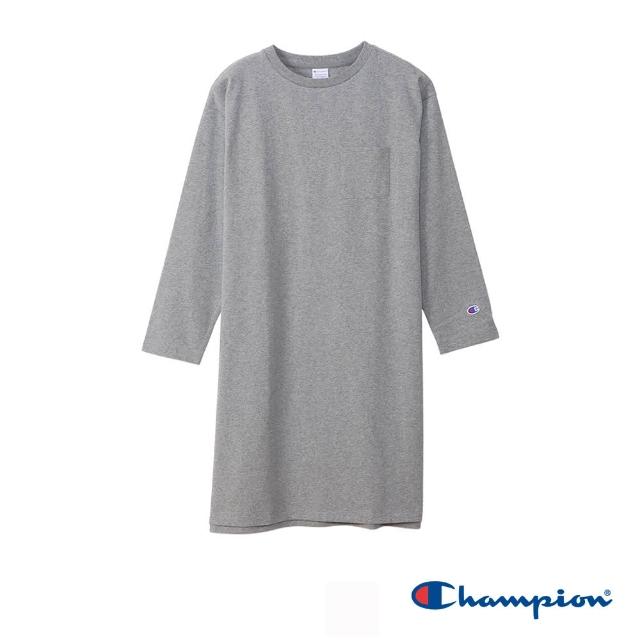 【Champion】官方直營-休閒款純棉LOGO連身裙-女(灰色)