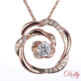 【DOLLY】0.30克拉 輕珠寶18K金完美車工玫瑰金鑽石項鍊(045)