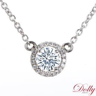 【DOLLY】0.30克拉 輕珠寶18K金完美車工鑽石項鍊(046)