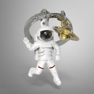 【Metalmorphose】MTM白色太空人造型質感鑰匙圈(買就送真皮鑰匙掛環)