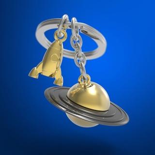 【Metalmorphose】MTM金色土星造型質感鑰匙圈(買就送真皮鑰匙掛環)