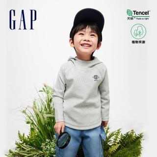 【GAP】男幼童裝 Logo帽T-灰色(890279)