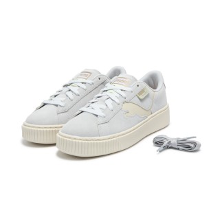 【PUMA】休閒鞋 運動鞋 女鞋 Suede Platform Cutout Wns 白色 灰白(39723303)