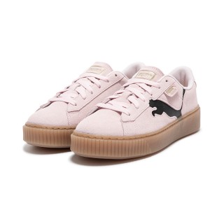 【PUMA】休閒鞋 運動鞋 女鞋 Suede Platform Cutout Wns 粉色(39723305)