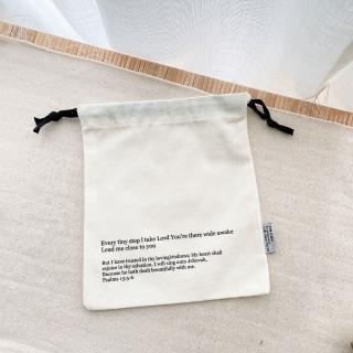 【JIN CHA GOD】束口袋 20x23cm(收納小袋 旅行收納袋 小物收納袋 綁袋 棉麻袋 棉麻帆布袋 抽繩布袋)