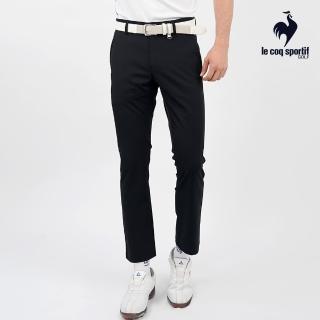 【LE COQ SPORTIF 公雞】高爾夫系列 男款黑色機能俐落百搭彈性九分褲 QGT8J801