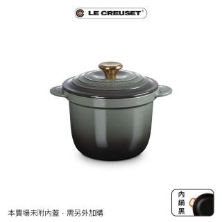 【Le Creuset】萬用窈窕鑄鐵鍋 18(百里香綠-金頭-內鍋黑)