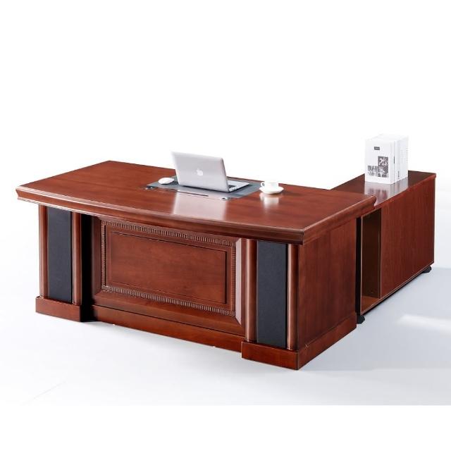 【MUNA 家居】8018型胡桃色6尺辦公桌組/含側櫃活動櫃(辦公桌 書桌 電腦桌 桌子 收納)