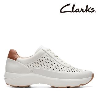 【Clarks】女鞋 Tivoli Grace 微尖頭充孔綁帶設計輕盈休閒鞋 運動鞋(CLF76419C)