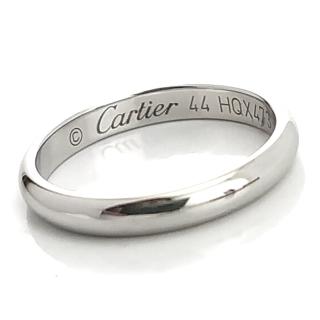 【Cartier 卡地亞】PT950鉑金-1895系列經典婚戒女用44號(展示品)