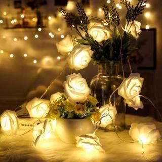 【GIFTME5】LED仿真玫瑰花燈-150cm10顆燈泡(儀式感 浪漫 電子燈 客廳布置 生日求婚)