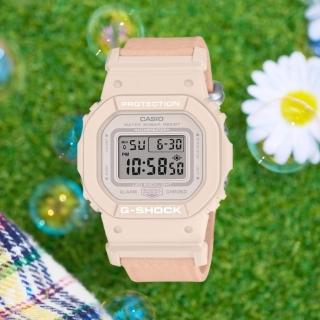 【CASIO 卡西歐】G-SHOCK 小巧纖薄 櫻花粉 經典方型 布質錶(GMD-S5600CT-4)
