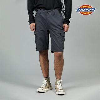 【Dickies】男款碳灰色純棉耐穿多口袋設計工裝短褲｜DK012963CH0