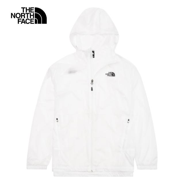 【The North Face 官方旗艦】北面男款白色防潑水寬鬆連帽外套 