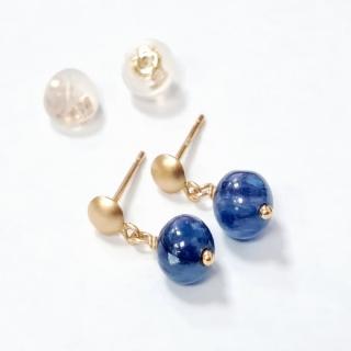 【me.luxe】K10黃K藍晶石耳環(日本輕珠寶網路銷售NO.1)