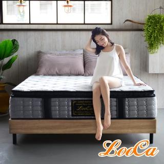 【LooCa】石墨烯EX乳膠2.4mm護脊正三線獨立筒床墊-黑鑽款(加大6尺)