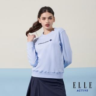 【ELLE ACTIVE】女款 休閒圓領長袖T恤-藍色(EA24S2W1701#25)