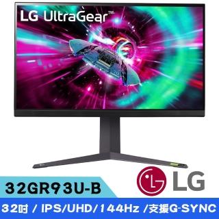 【LG 樂金】32GR93U-B 32型 UltraGear 32型 IPS UHD 4K 144Hz電競螢幕(HDR400/HDMI2.1/G-Sync)