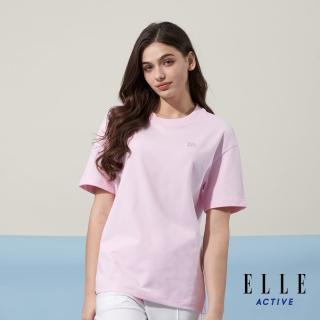 【ELLE ACTIVE】女款 寬鬆剪接圓領T恤-粉色(EA24M2W1601#72)